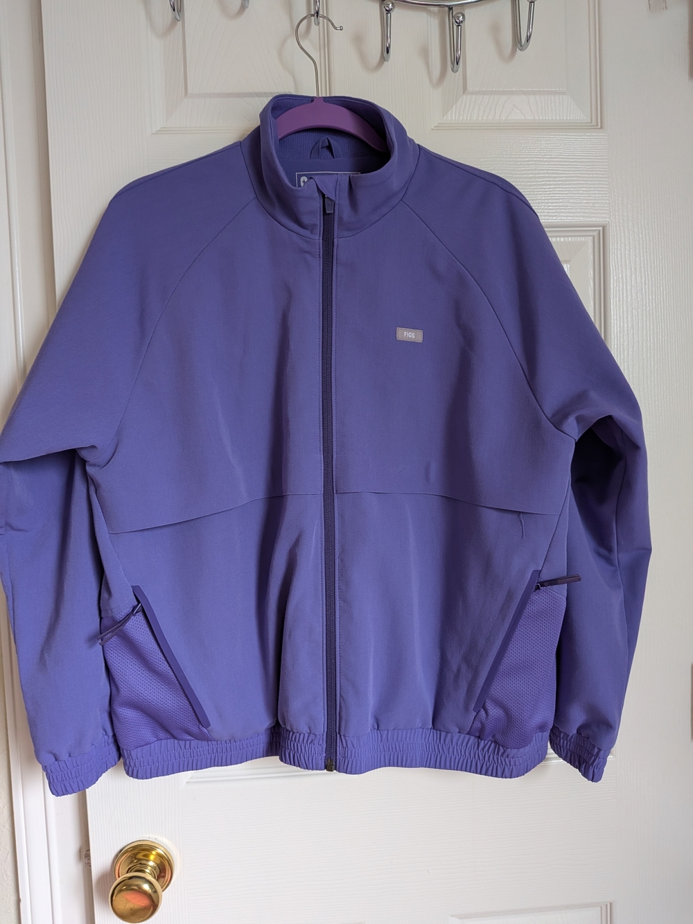Figs Sydney Purple Zip Front Jacket, Large
